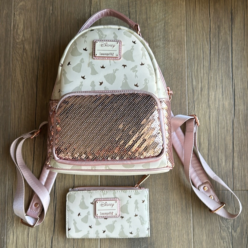 Disney Princess Loungefly Backpack and wallet